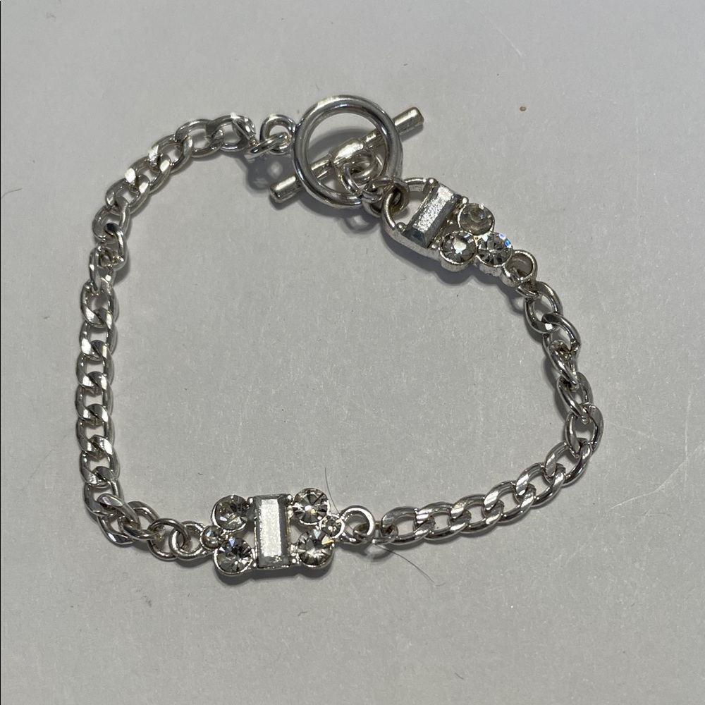 50% off!!! Children’s Elegant Silver Bracelet with Crystal Accents